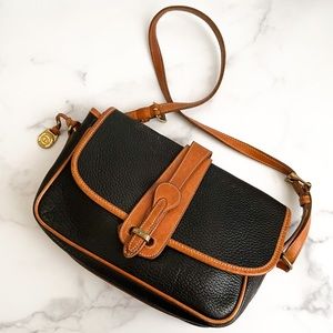 Dooney & Bourke Black Brown Vintage Shoulder Bag Purse